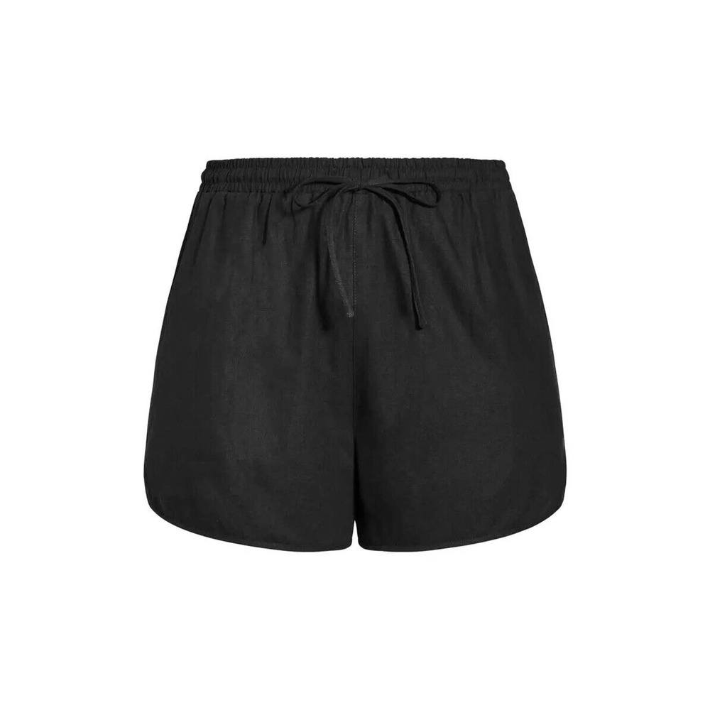City Chic Shorts Black Soft Pacifica Shorts Linen & Cotton Drawstring Plus Sz L